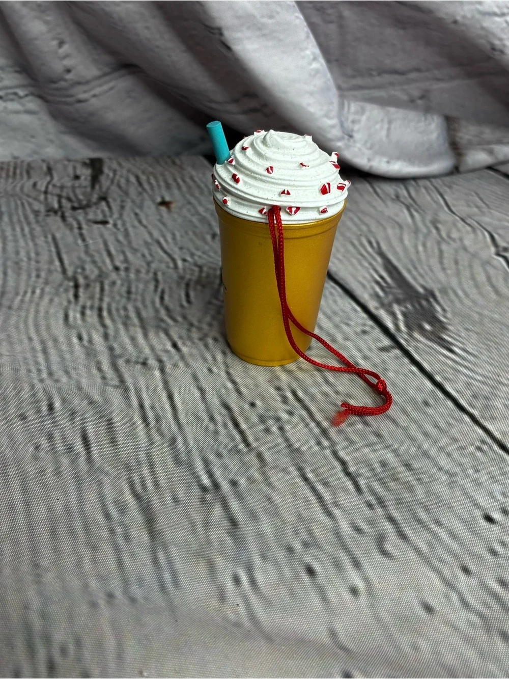 Caribou‎ Coffee Christmas Tree Ornament Holiday Latte w/ Peppermint Whip Cream